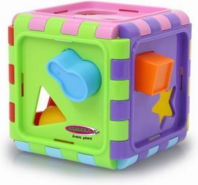 Creative Cube 460579 Moulding Cube Playfully Promotes Fine Motor Skills, 10 Shapes in 5, 2 Inserts on 5 Sides, Mirror, Multi-Colour