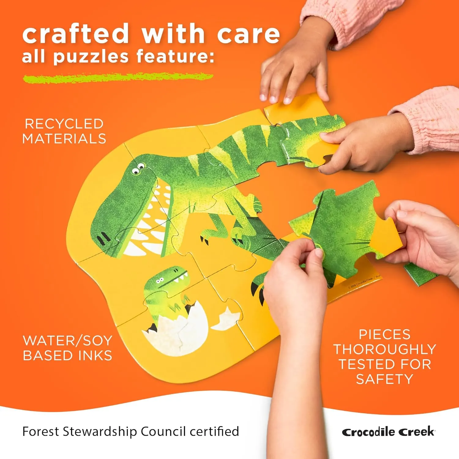 Crocodile Creek Above   Below 48-Piece Jigsaw Floor Puzzle - Fun Floor Puzzles for Kids Ages 4-8 - Day at The Dinosaur Museum - 18 x 24 inches Finished