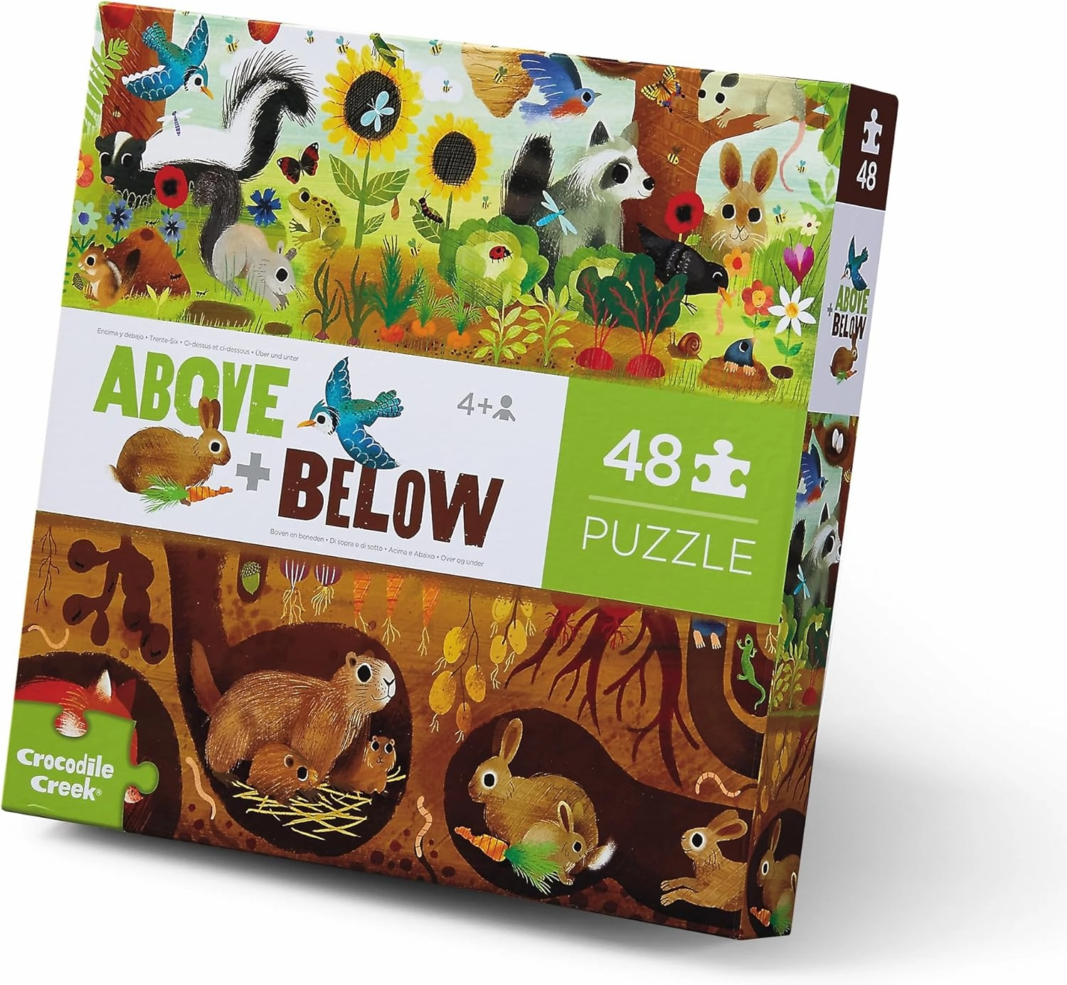 Crocodile Creek Above   Below 48-Piece Jigsaw Floor Puzzle - Fun Floor Puzzles for Kids Ages 4-8 - Backyard Discovery - 27 x 20 inches Finished