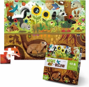 Crocodile Creek Above   Below 48-Piece Jigsaw Floor Puzzle - Fun Floor Puzzles for Kids Ages 4-8 - Backyard Discovery - 27 x 20 inches Finished