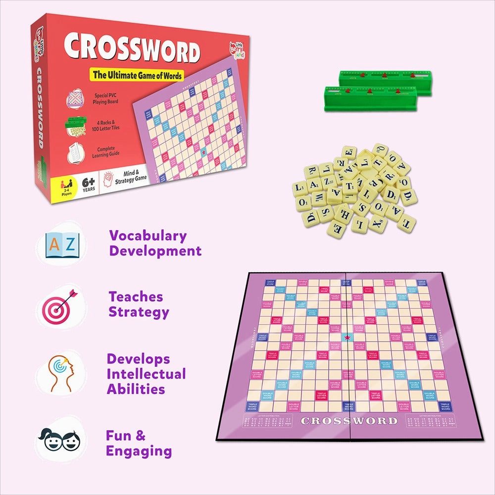 Crossword Board Game - Ultimate Word Building Game (6-9 Years) | Multicolor
