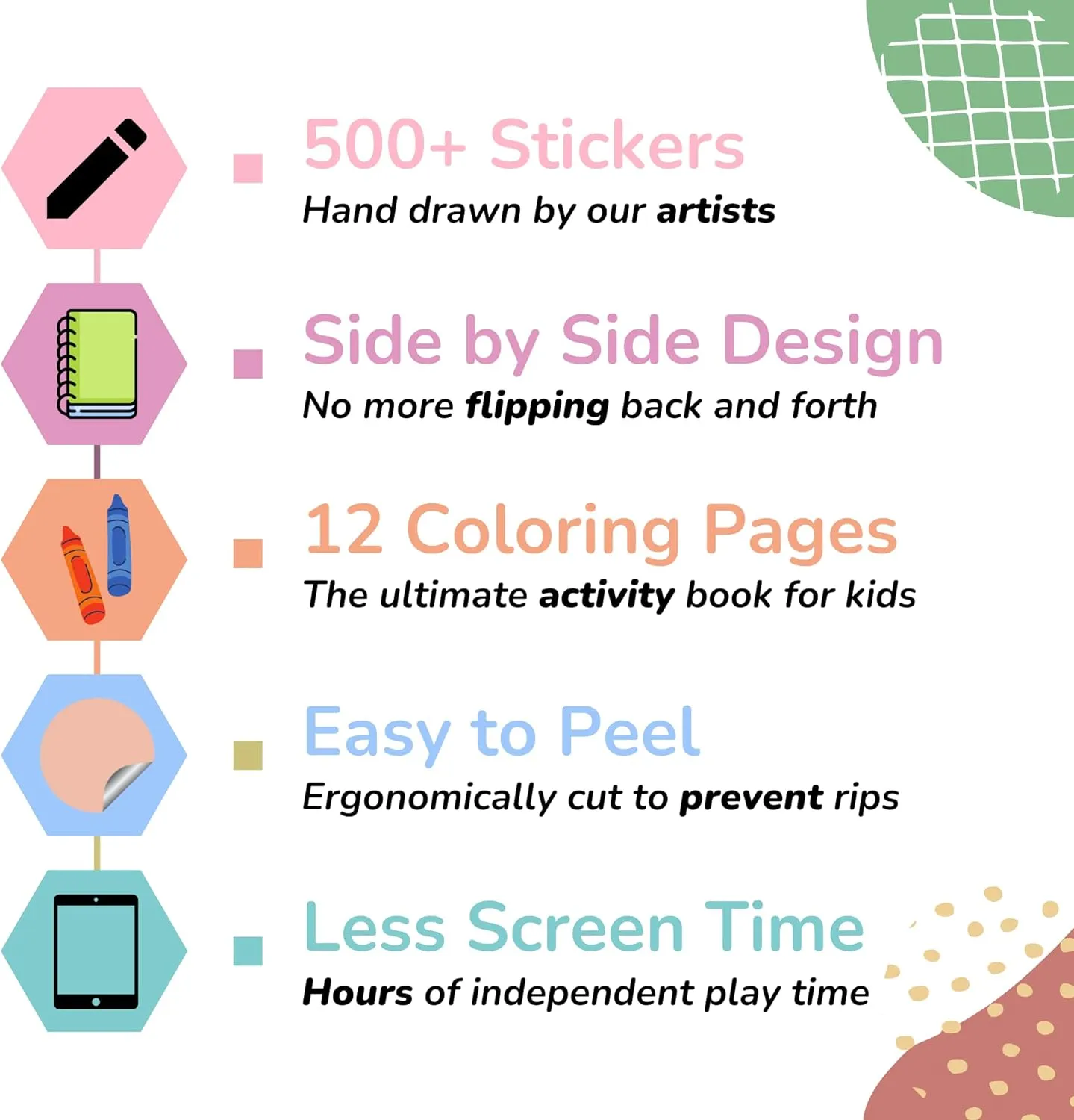 Cupkin Hello Bugs Sticker Book Activity for Kids, Toddler Airplane Travel Essentials, 500  Bugs Stickers for Kids   12 Scenes   12 Coloring Book Pages, Bug Lover Gift, Children's Crafts Ages 2-8