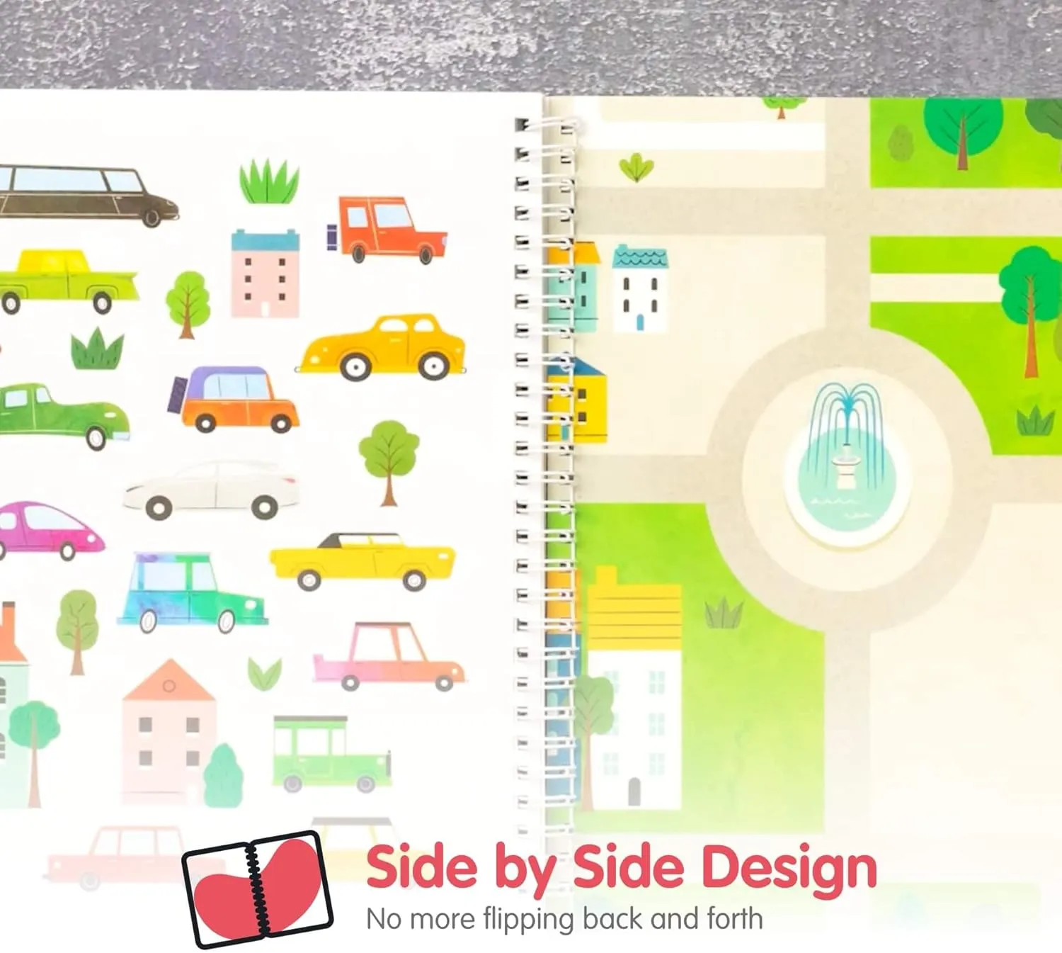 CUPKIN Sticker Book for Kids 2-4, 500  Kids Stickers, Cars, Trucks, Planes & Trains 12 Coloring Pages 12 Side by Side Scenes, Fun Toddler Travel Activity Coloring and Sticker Books for Ages 4-8   8-10