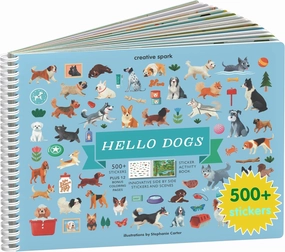 CUPKIN Dog Sticker Book Activity for Kids, Toddler Airplane Travel Essentials, 500  Dog Stickers for Kids   12 Scenes   12 Coloring Book Pages, Puppy Lover Children's Gift, Crafts Ages 2-8