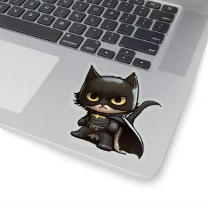 Cute and Fluffy Batcat Kitten Sticker - Ready to Take on the Bad Guys