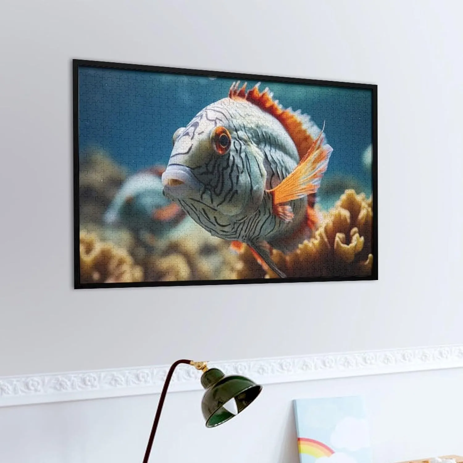 Cute Fish Near Coral Reef Jigsaw Puzzles Holiday Puzzles for Adults 500 Pieces Puzzles Educational Games Gift for Elders Family Friend Gift for Women Men 20.5x15 Inch