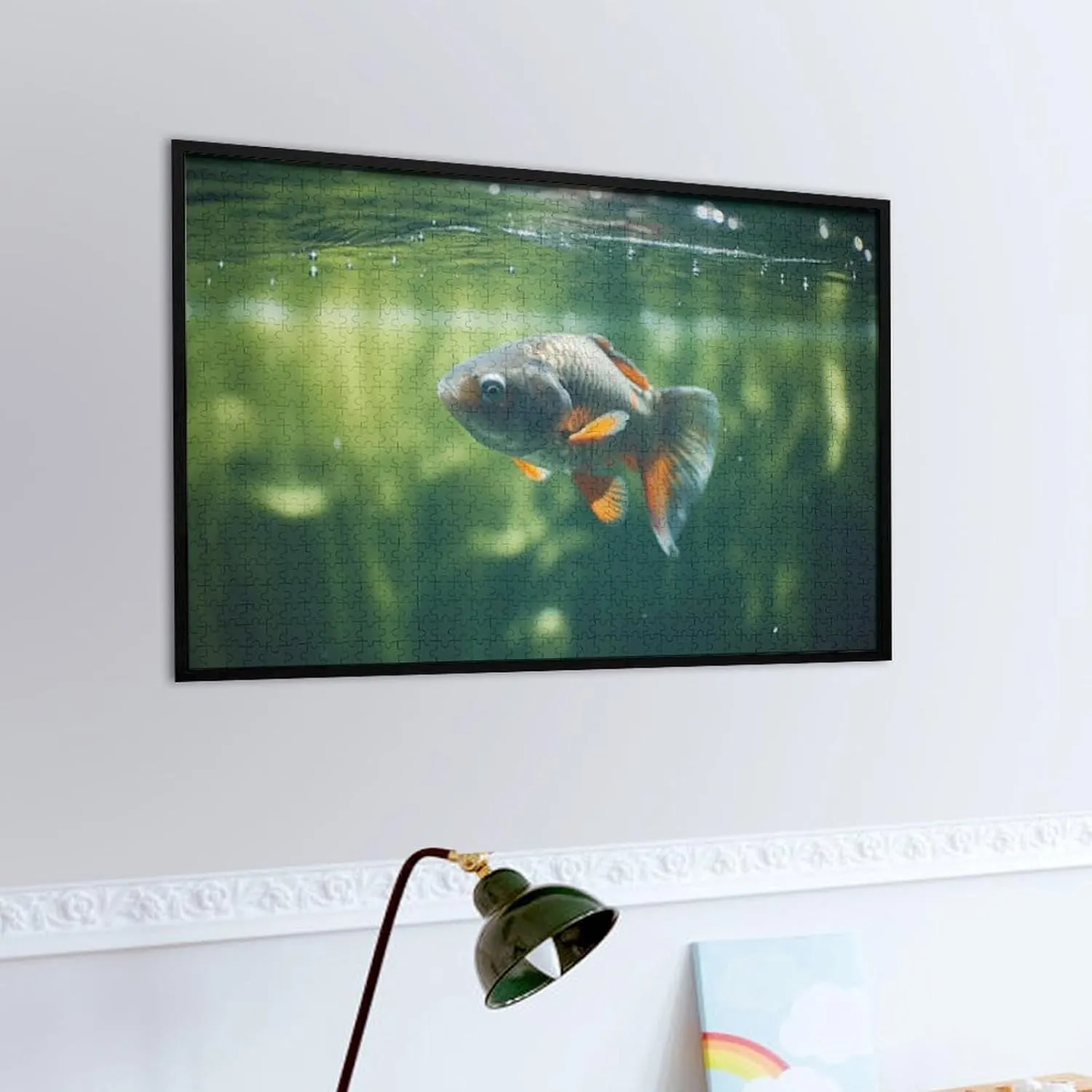 Cute Fish Underwater Jigsaw Puzzles with Poster Puzzles for Adults and Kids 500 Pieces Puzzles Educational Games Gift for Elders Family Friend Gift for Women Men 20.5x15 Inch