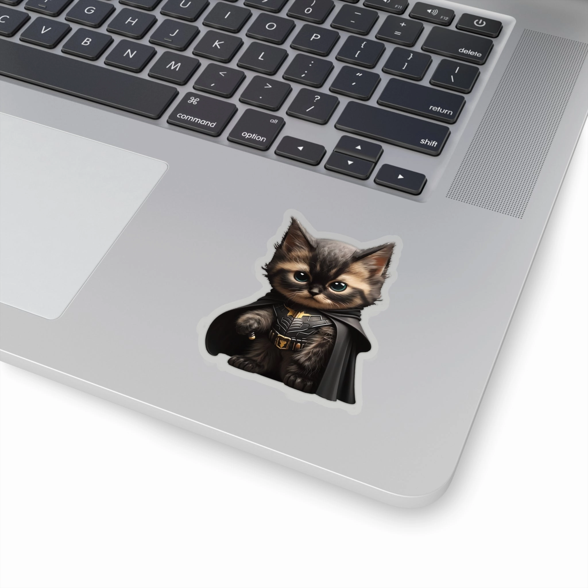 Cute and Fluffy Batcat Kitten Sticker - Ready to Take on the Bad Guys