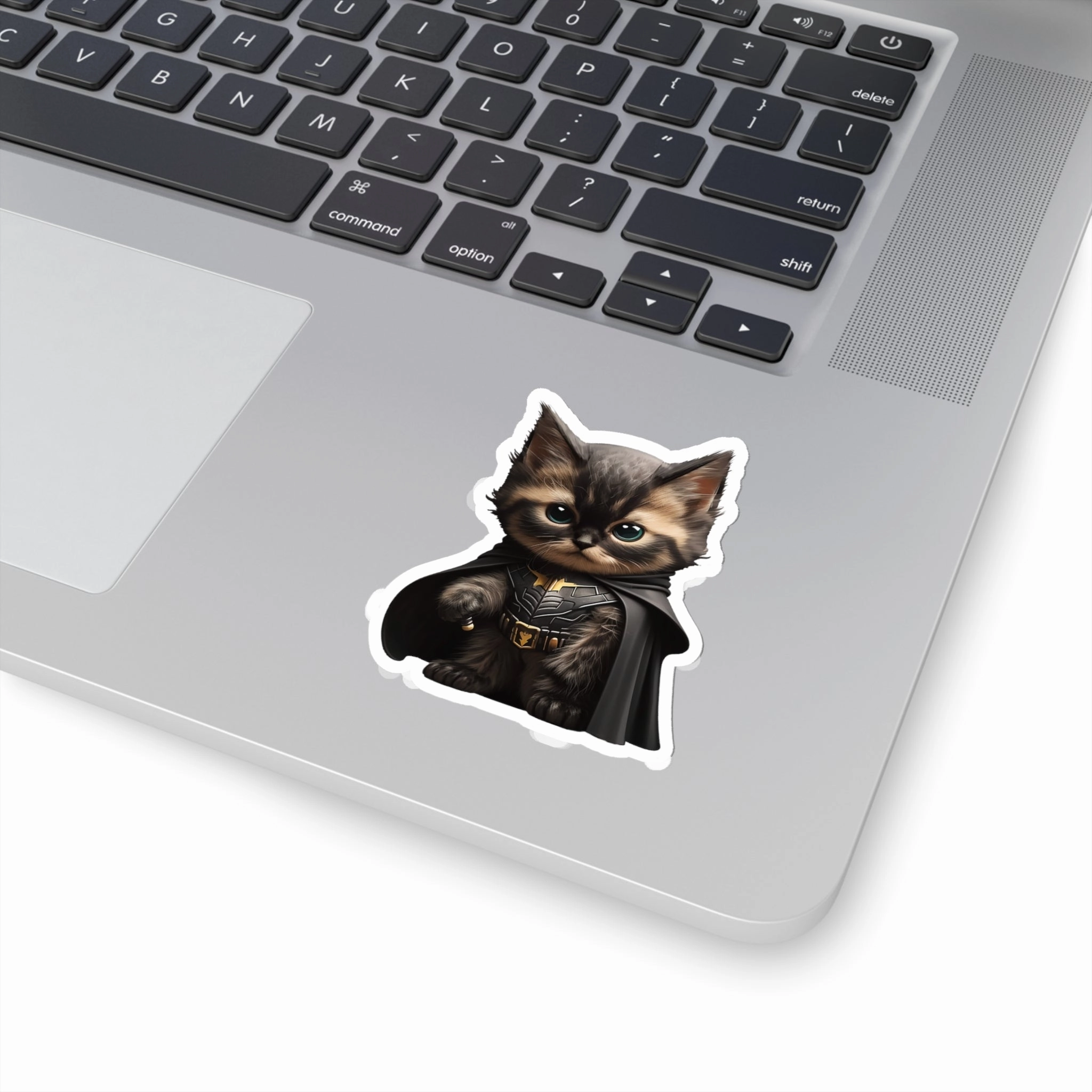 Cute and Fluffy Batcat Kitten Sticker - Ready to Take on the Bad Guys