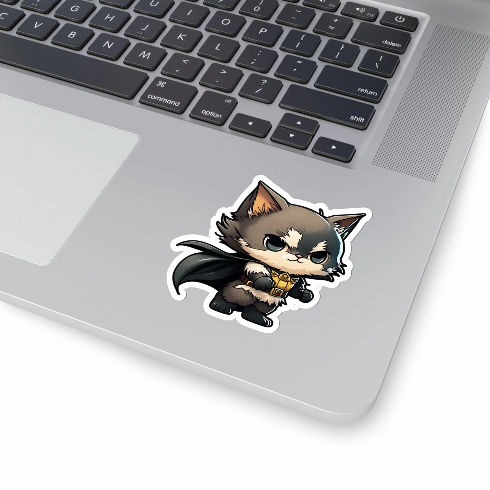 Cute and Fluffy Batcat Kitten Sticker - Ready to Take on the Bad Guys
