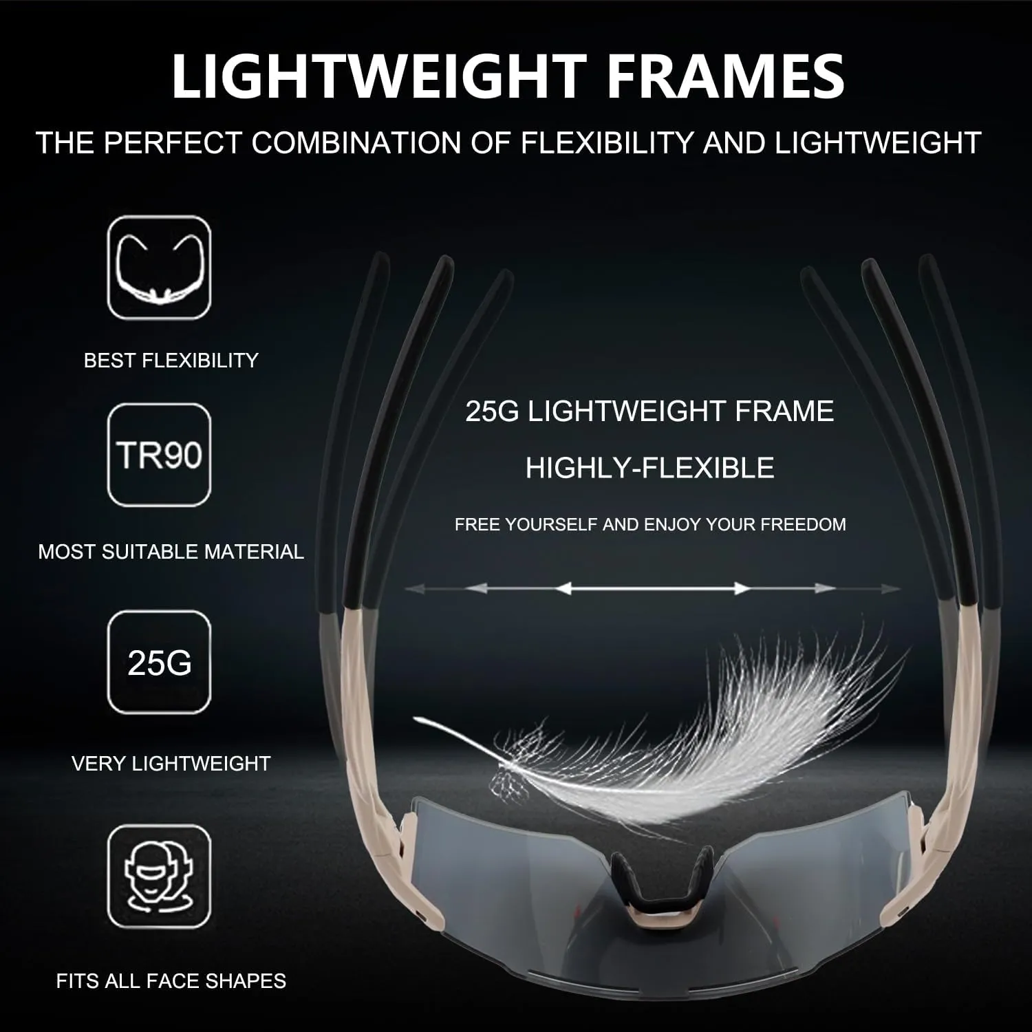 Cycling Sunglasses Polarized Sunglasses for Cycling Men Women with 1 Lens or 3 Interchangeable Lens Baseball Glasses
