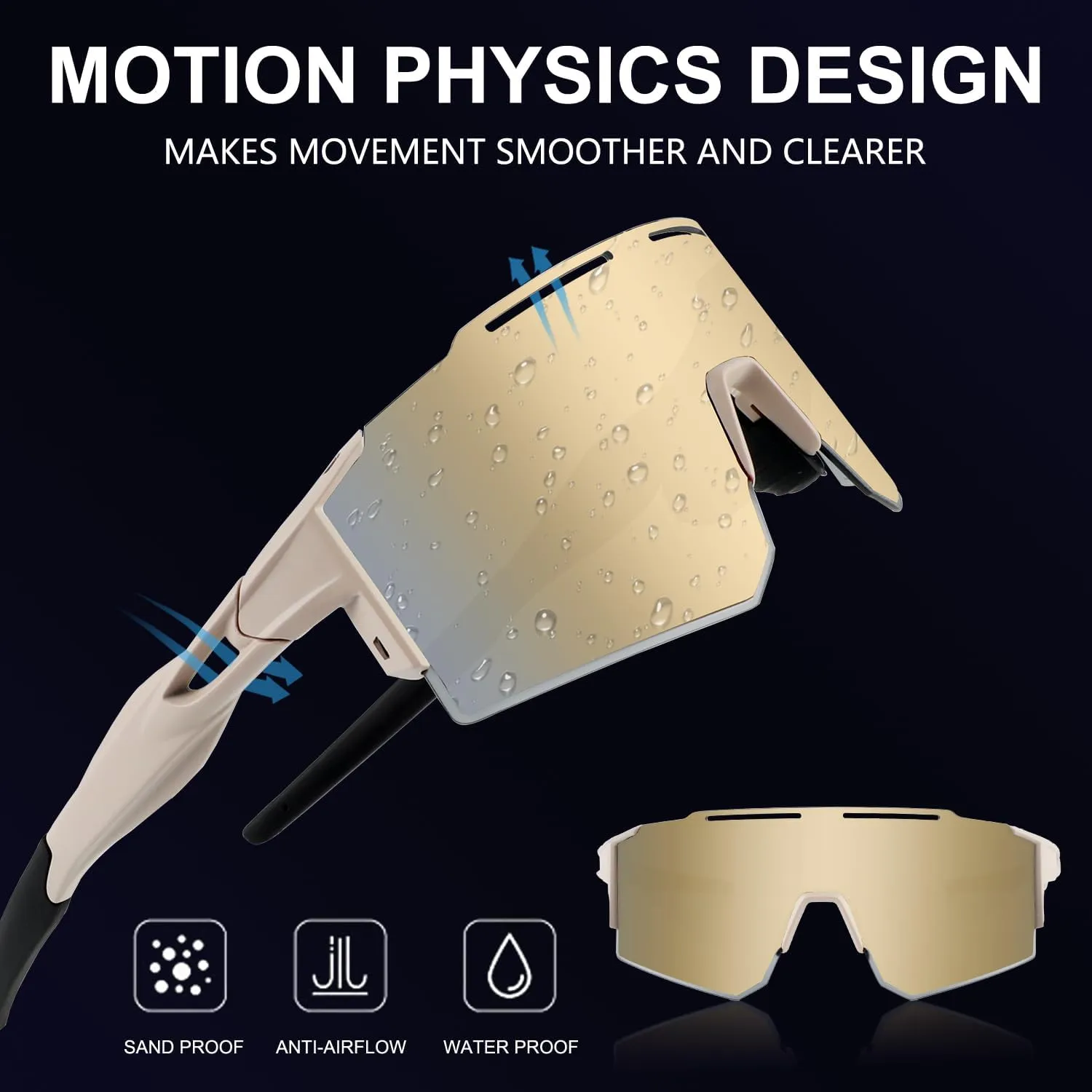 Cycling Sunglasses Polarized Sunglasses for Cycling Men Women with 1 Lens or 3 Interchangeable Lens Baseball Glasses