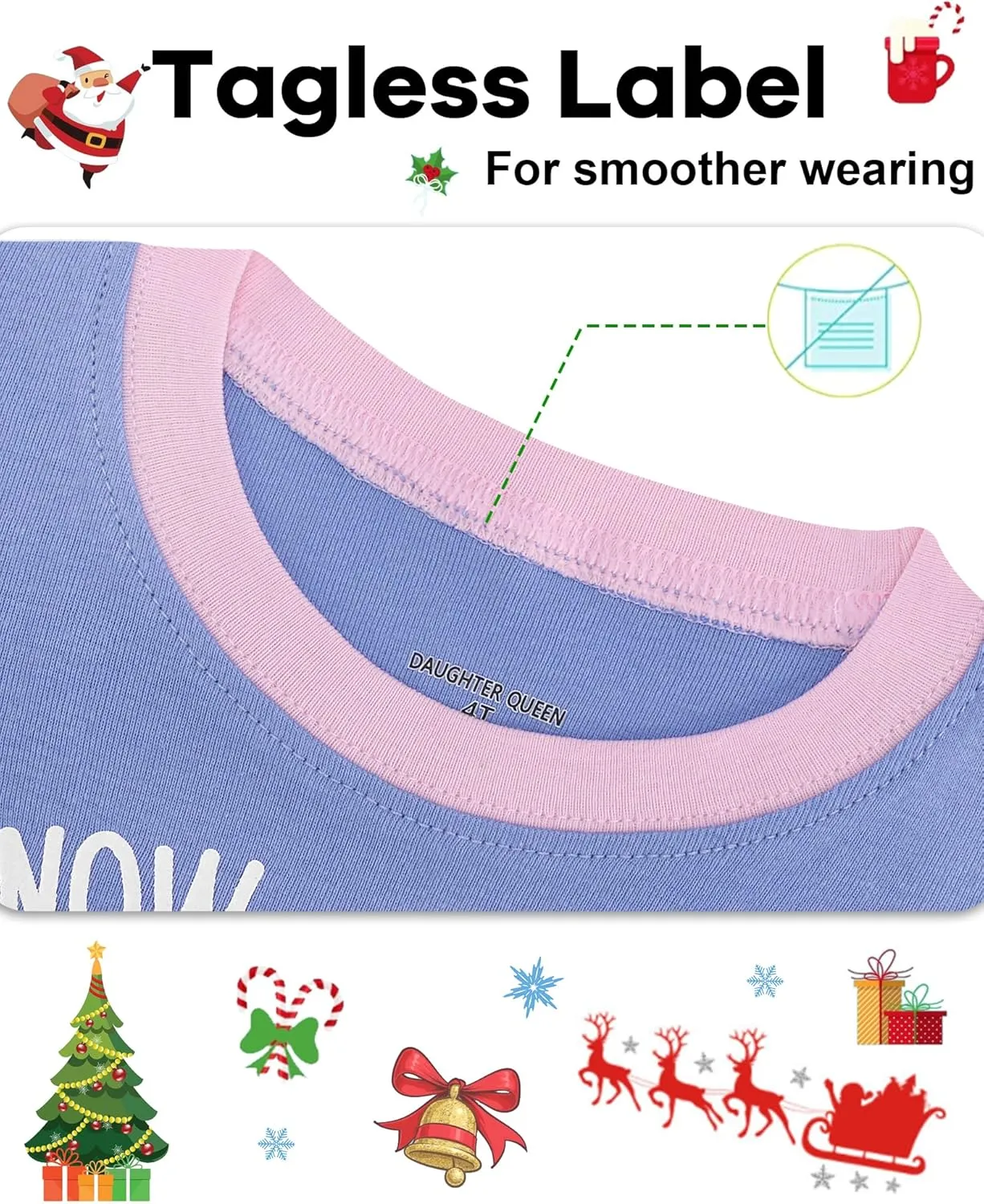DAUGHTER QUEEN Kids Christmas Pajamas Size 18Months-12Years