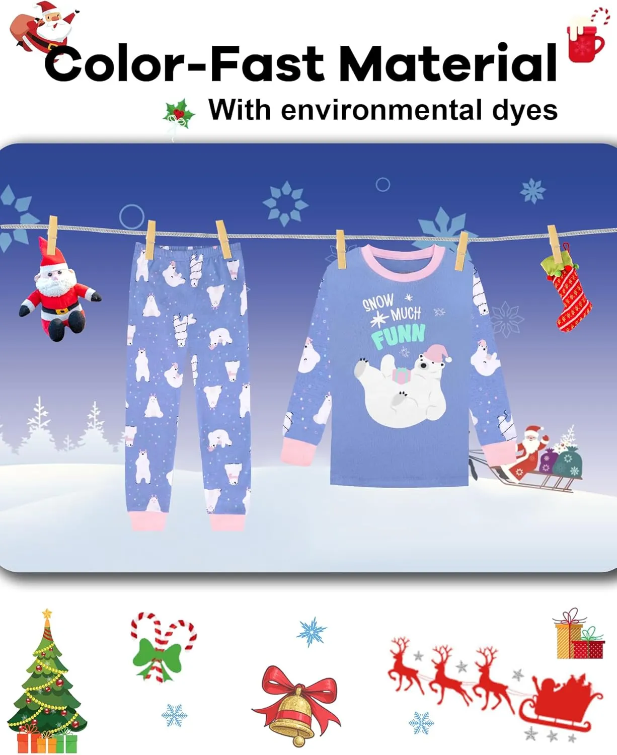 DAUGHTER QUEEN Kids Christmas Pajamas Size 18Months-12Years