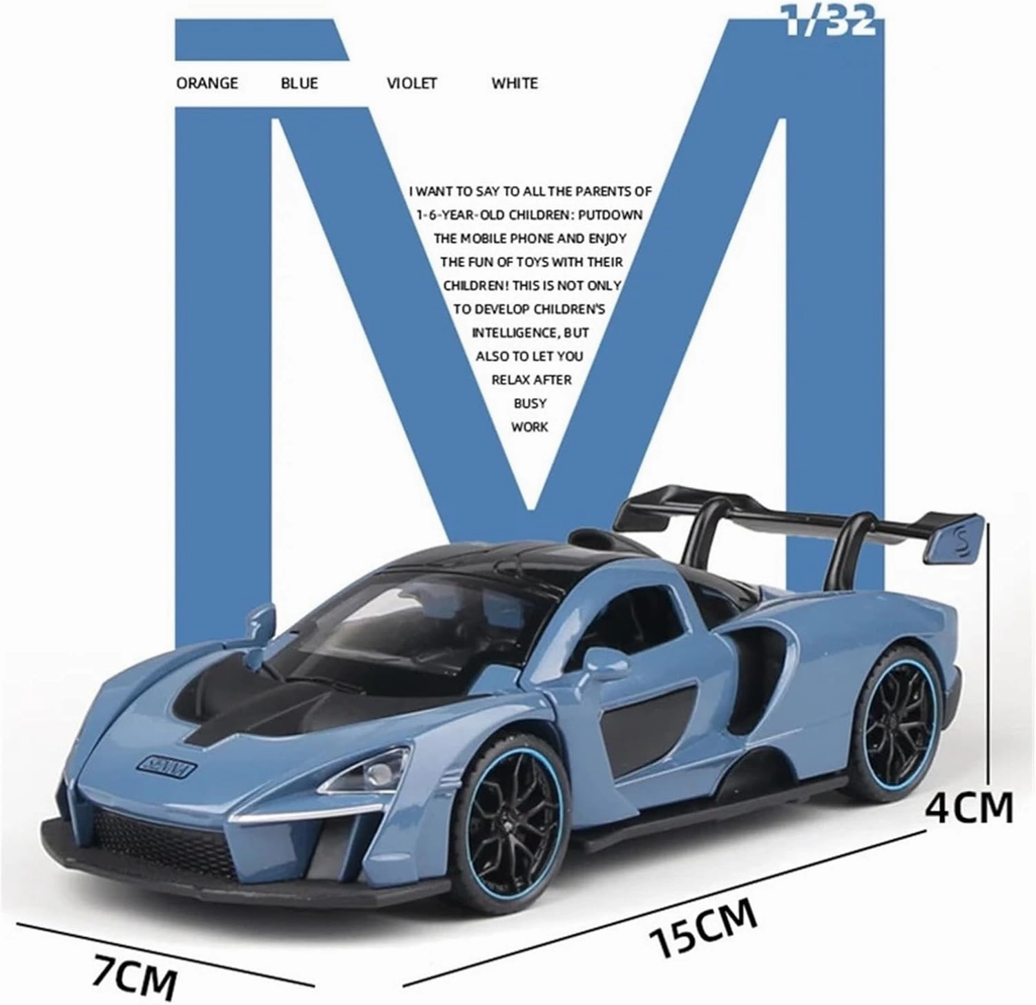 Decorative Car Model 1/32 for Die-cast Alloy Sports Car Model Modern Style Decoration Emotional Value Embodiment Perfect for Gifting(Orange)