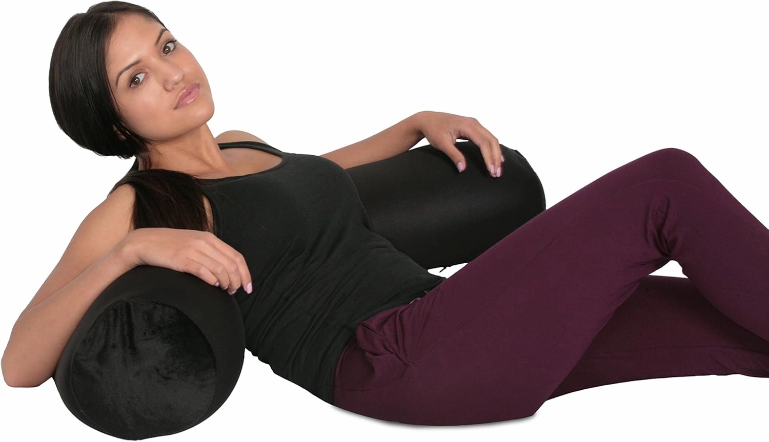 Deluxe Comfort Microbead Body Pillow (47" x 7") – Mooshi Squishy Soft – Prenatal Pregnancy Pillow – Full-Body Side Sleeper – Body Pillow, Black