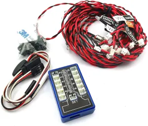 DEVMO Rc Car Headlights Taillight Rc Truck Led Lights Flashing Light Lamp 12 LED 5 Operation Modes for 1/10 Rc Trucks, Crawler, Off-Road, Sport Racing