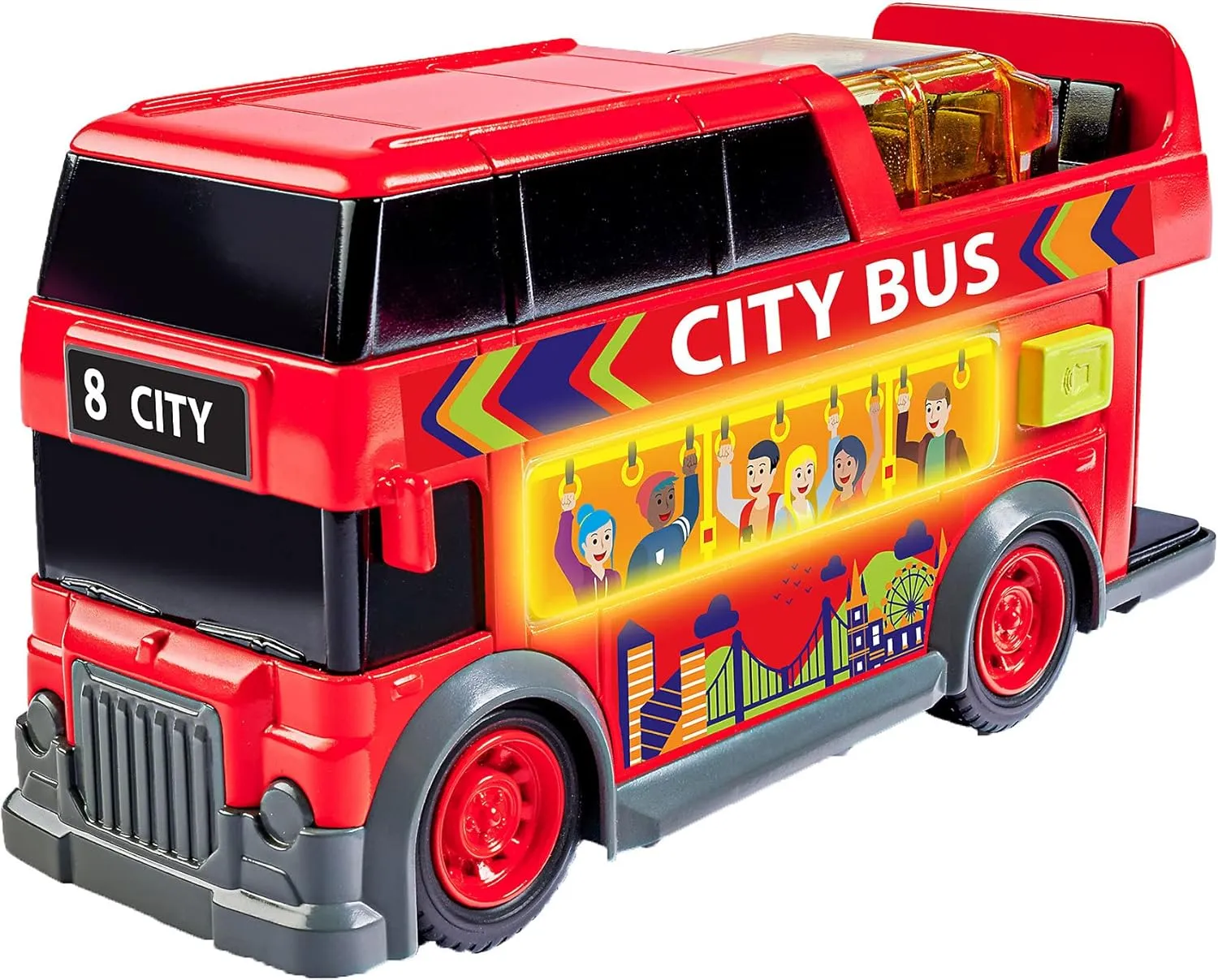 Dickie Toys Convertible Bus Toy 15 cm with Light and Sound, Black