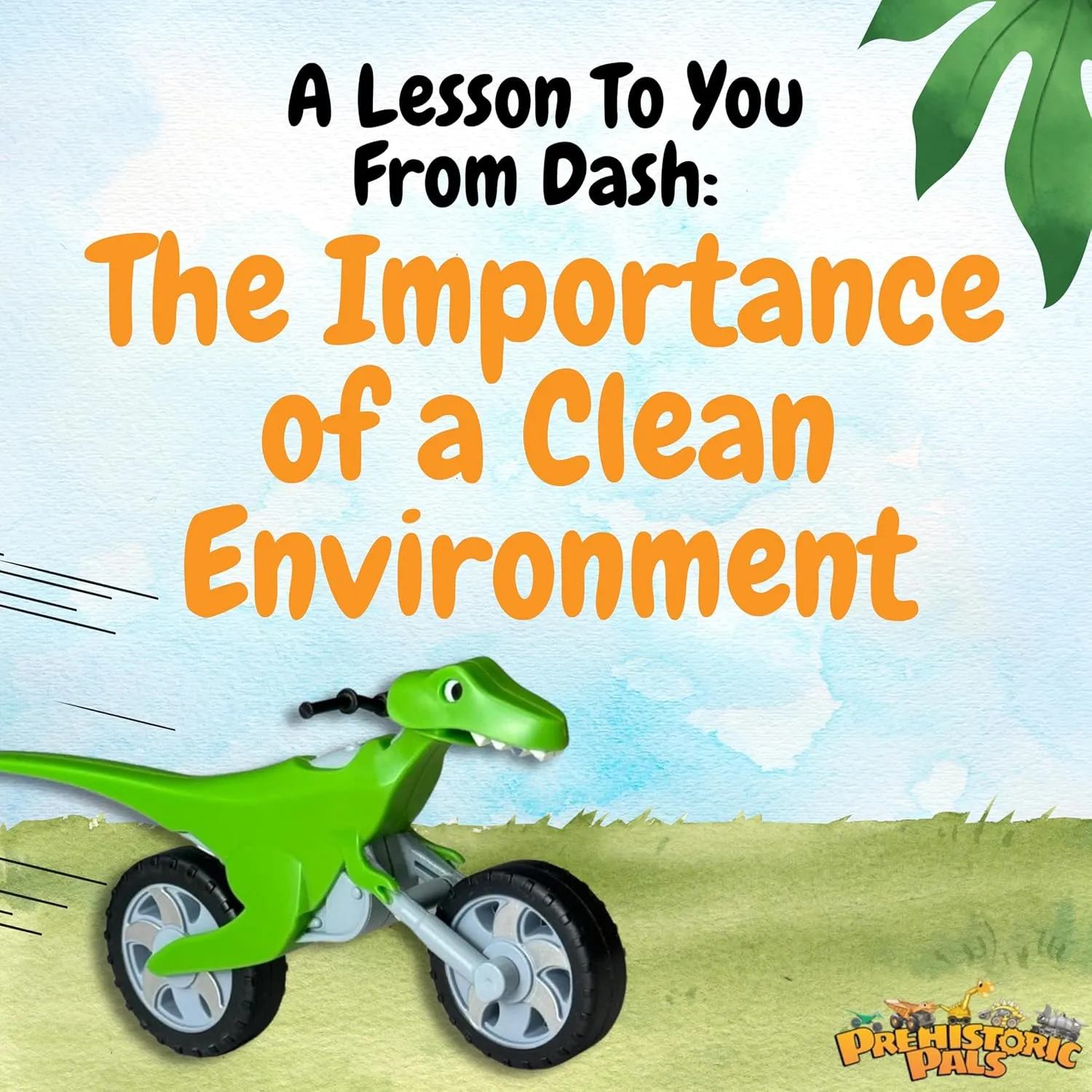 Dinosaur Velociraptor Dirt Bike Toy and Educational Book Gift Set