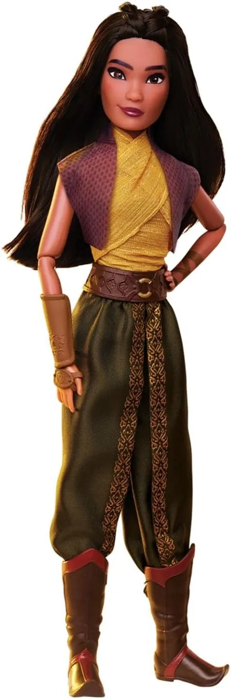 Disney Store Official Raya Princess Story Doll 11 Inches, Includes Coloring Book and Additional Dress, Classic Outfit, Toys for Girls