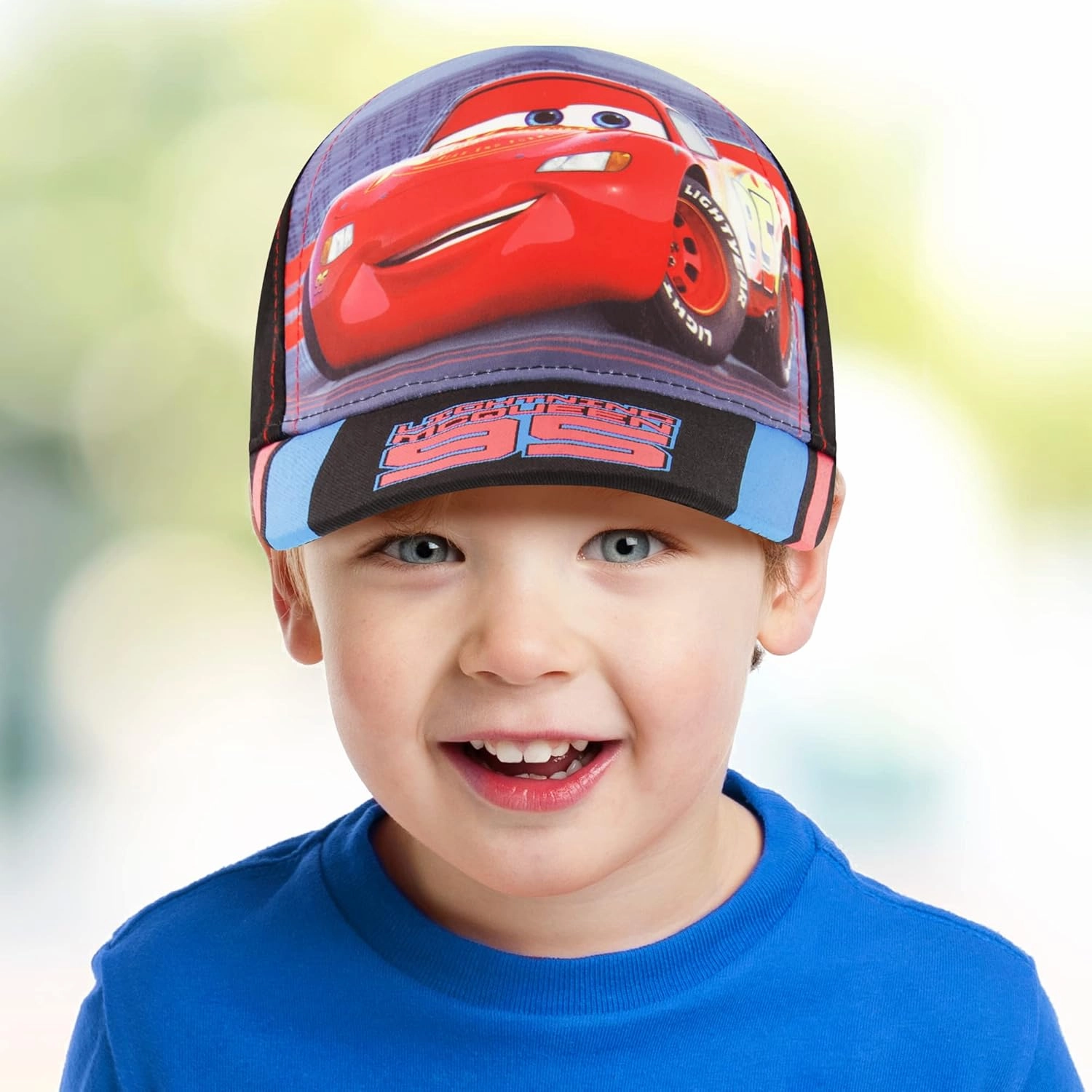 Disney Boys' Baseball Hat, Lightning McQueen Adjustable Cap for Toddler 2-4 Or Kids Ages 4-7