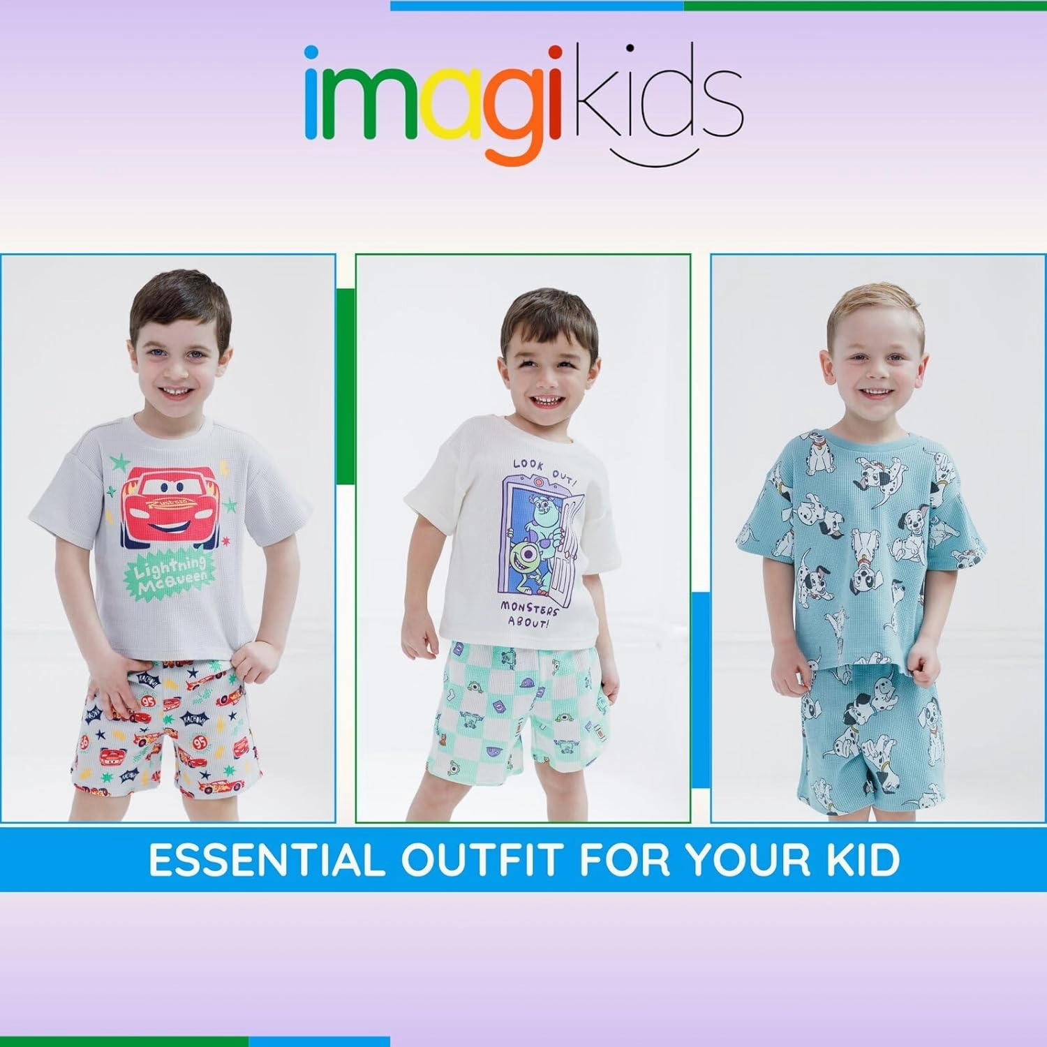 Disney Waffle Knit T-Shirt and Shorts Outfit Set Newborn to Little Kid Sizes (0-3 Months - 5)