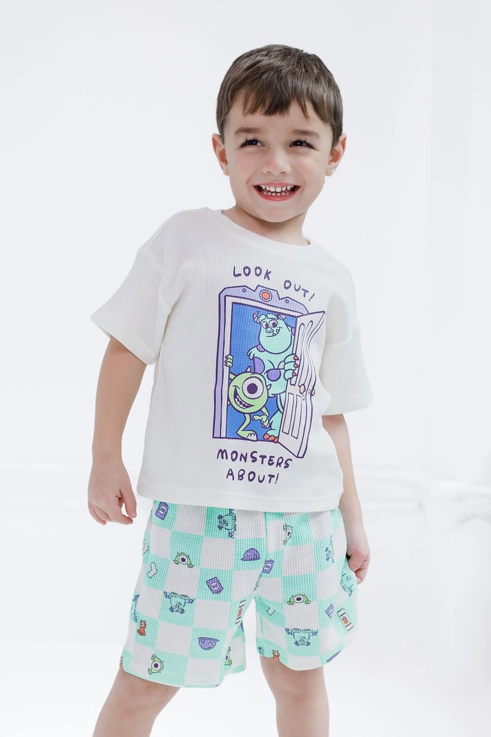 Disney Waffle Knit T-Shirt and Shorts Outfit Set Newborn to Little Kid Sizes (0-3 Months - 5)