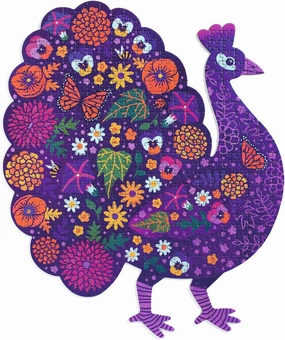 DJECO Puzz'Art Peacock Puzzle (500 Pieces) - Majestic Peacock Fun for Home & Gifts - Challenging, Fun & Creative Activity for Family & Friends - Educational Jigsaw Toy for Children 8  Years