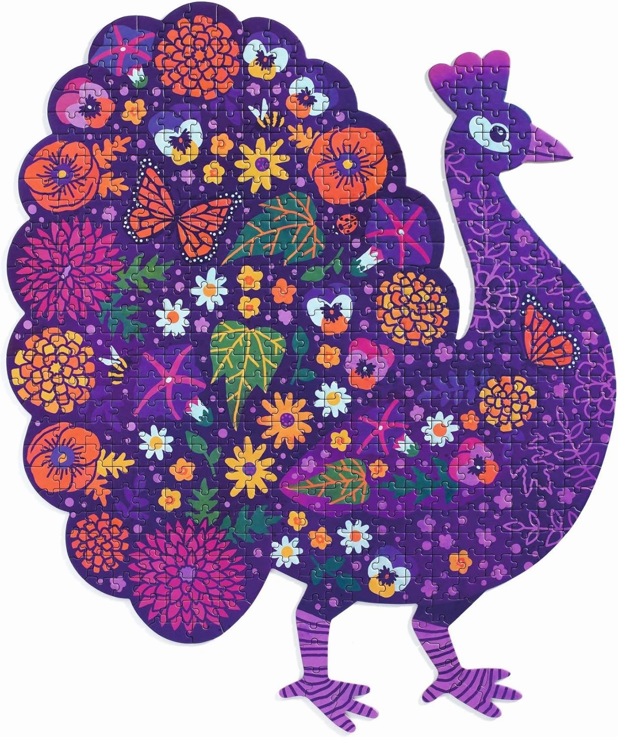 DJECO Puzz'Art Peacock Puzzle (500 Pieces) - Majestic Peacock Fun for Home & Gifts - Challenging, Fun & Creative Activity for Family & Friends - Educational Jigsaw Toy for Children 8  Years