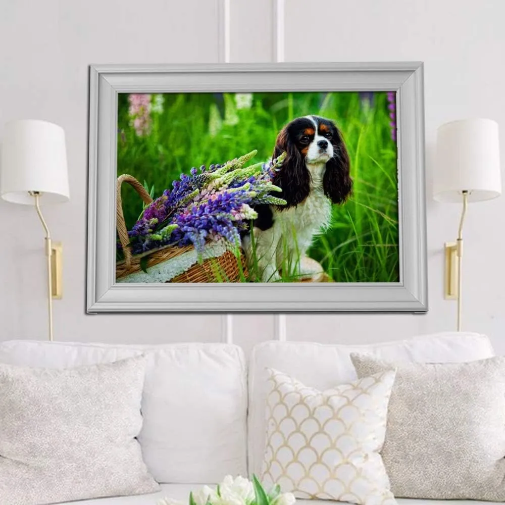 Dog in The Park Jigsaw Puzzles 1000 Pieces Puzzles for Adults - Cavalier King Charles Spaniel Dog Puzzle -Animal Puzzles, Unique Difficult and Challenge Large Puzzle Game Toys Gift for Teens Kids