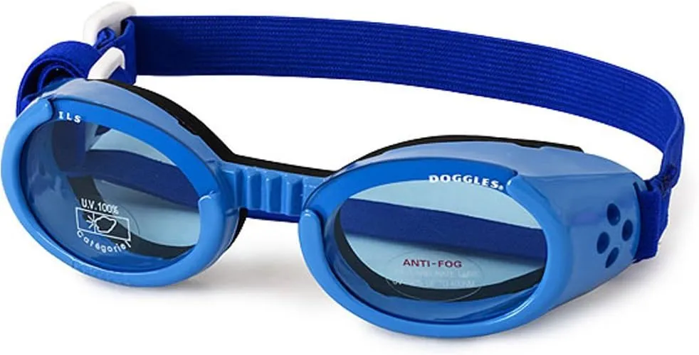 Doggles ILS Large Shiny Blue Frame with Blue Lens Dog Goggles