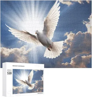 Dove Sky Puzzles 520 Pieces Personalized Jigsaw Puzzles Dove Sky Photo Puzzle Challenging Picture Puzzle for Adults Personaliz Jigsaw with Storage Bag (20.5" X 15")