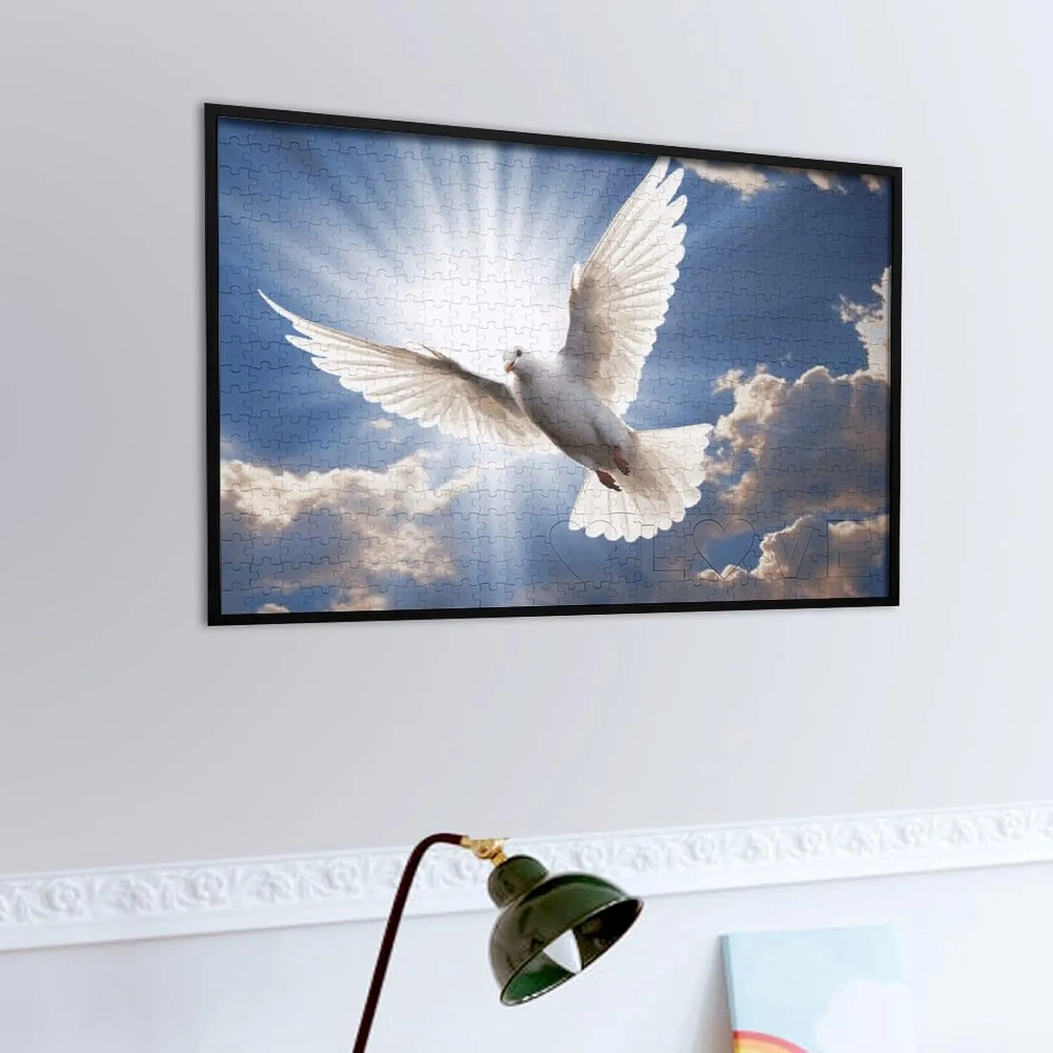 Dove Sky Puzzles 520 Pieces Personalized Jigsaw Puzzles Dove Sky Photo Puzzle Challenging Picture Puzzle for Adults Personaliz Jigsaw with Storage Bag (20.5" X 15")