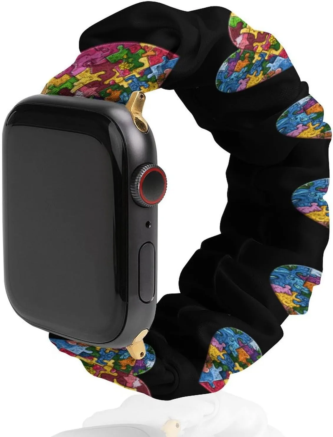 Earth Puzzle Heart Fashion Watch Strap Scrunchies Wristbands Compatible With IWatch Series