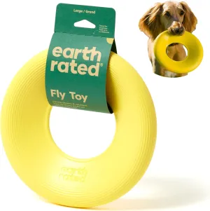 Earth Rated Flying Disc Toy for Dogs and Puppies, Interactive Dog Toys, Saucer Floats in Water, Large, Yellow