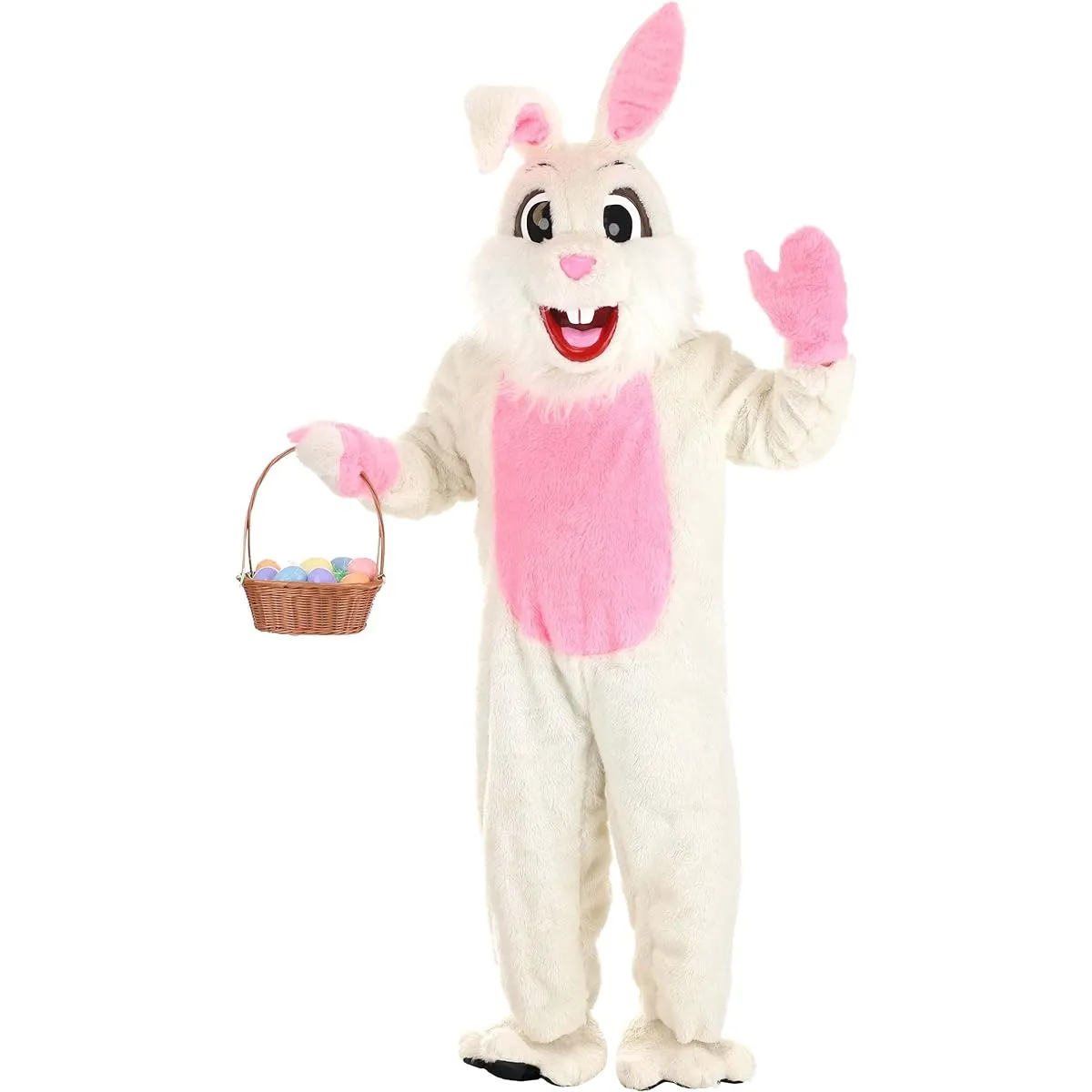 Easter Bunny Costume Adult Mascot Bunny Rabbit Costume with Plush Bunny Mask