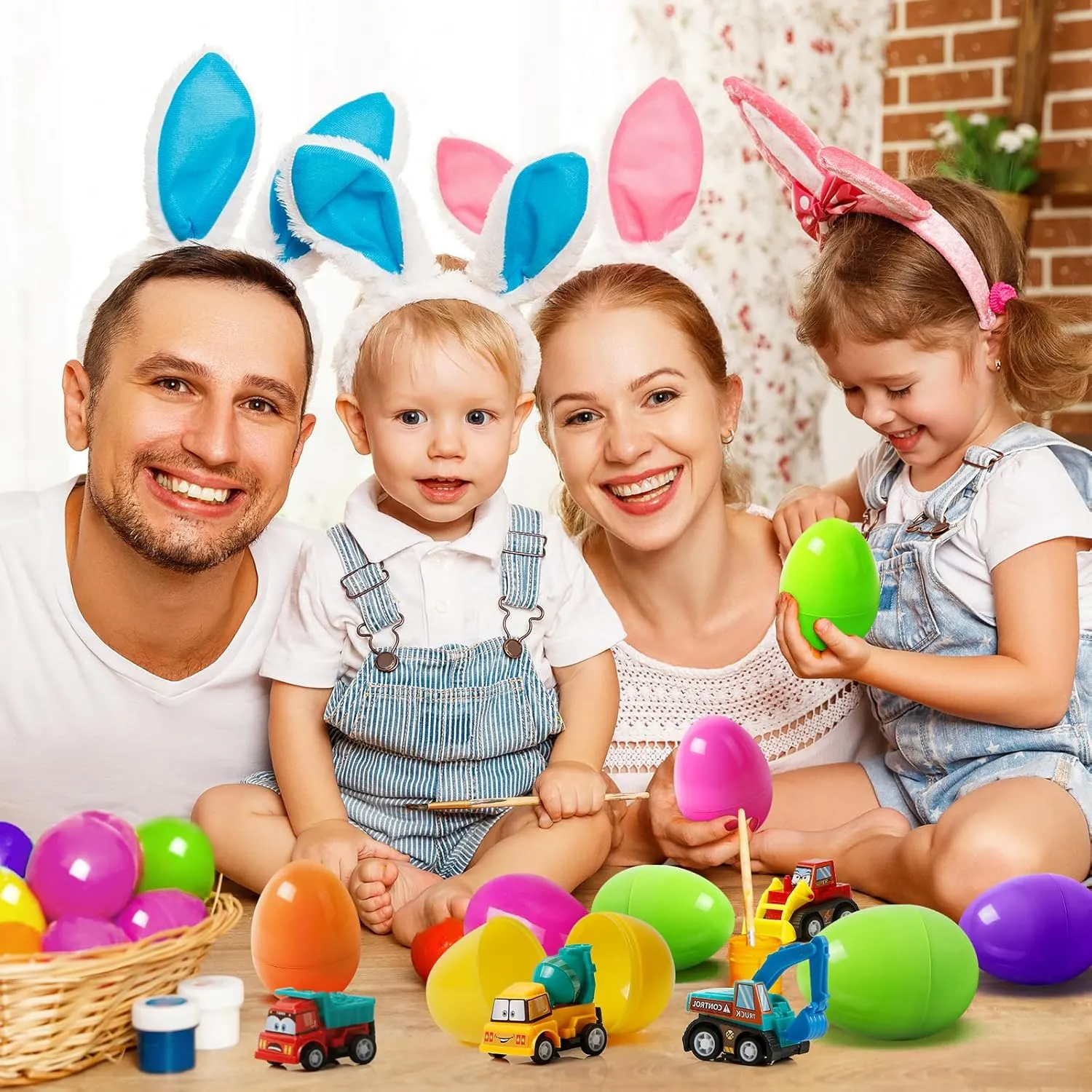Easter Eggs with Cars Inside - 12 PCS Prefilled Easter Eggs with Pull-Back Toy Cars - Kids Easter Basket Stuffers & Party Favor Toys for Boys and Girls Over Age 3 Years Old