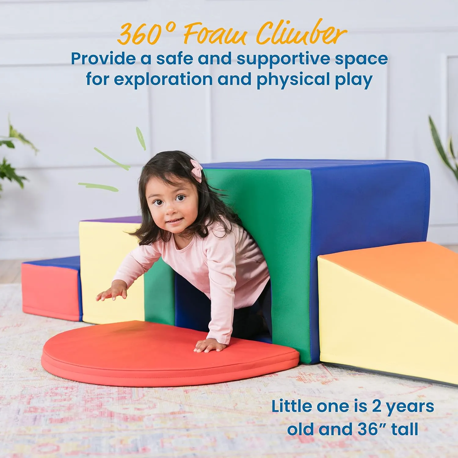 ECR4Kids SoftZone Single Tunnel Maze, Toddler Playset, Assorted, 6-Piece