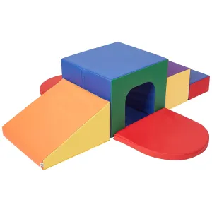 ECR4Kids SoftZone Single Tunnel Maze, Toddler Playset, Assorted, 6-Piece