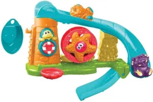 Edushape Tub Fun Park Toddler Bath Bath Toy - Includes Hippo Elephant Starfish and Turtle for Fun and Interactive Play! Attach to Side of Bath and Watch Water Spray Out Like A Fountain,Multi