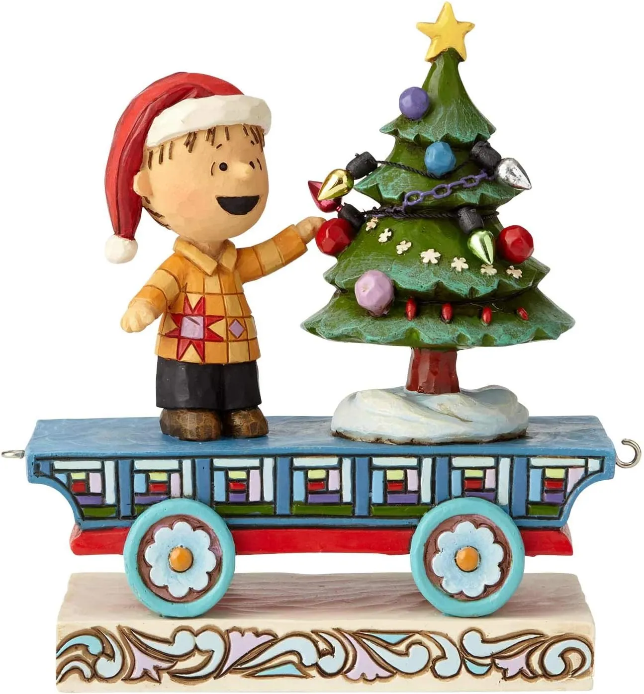 Enesco Peanuts by Jim Shore Linus Train Car Figurine, 4.72", Multicolor