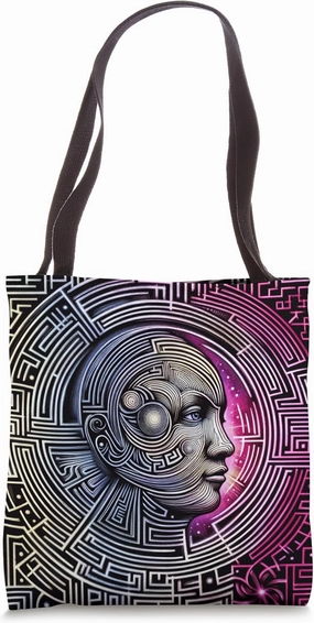 Enigmatic Labyrinth Journey - Intricate Mind Maze Artwork Tote Bag