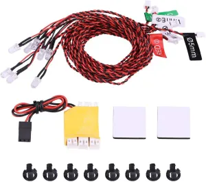 EVTSCAN RC Flashing Light 8 LED Lighting System Kit Simulation Flashing Lights for RC Airplane Helicopter