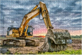 Excavator Machinery at Construction site 1000 Piece Wooden Jigsaw Puzzle DIY Children Educational Puzzles Adult Decompression Gift Creative Games Toys Puzzles Home Decor
