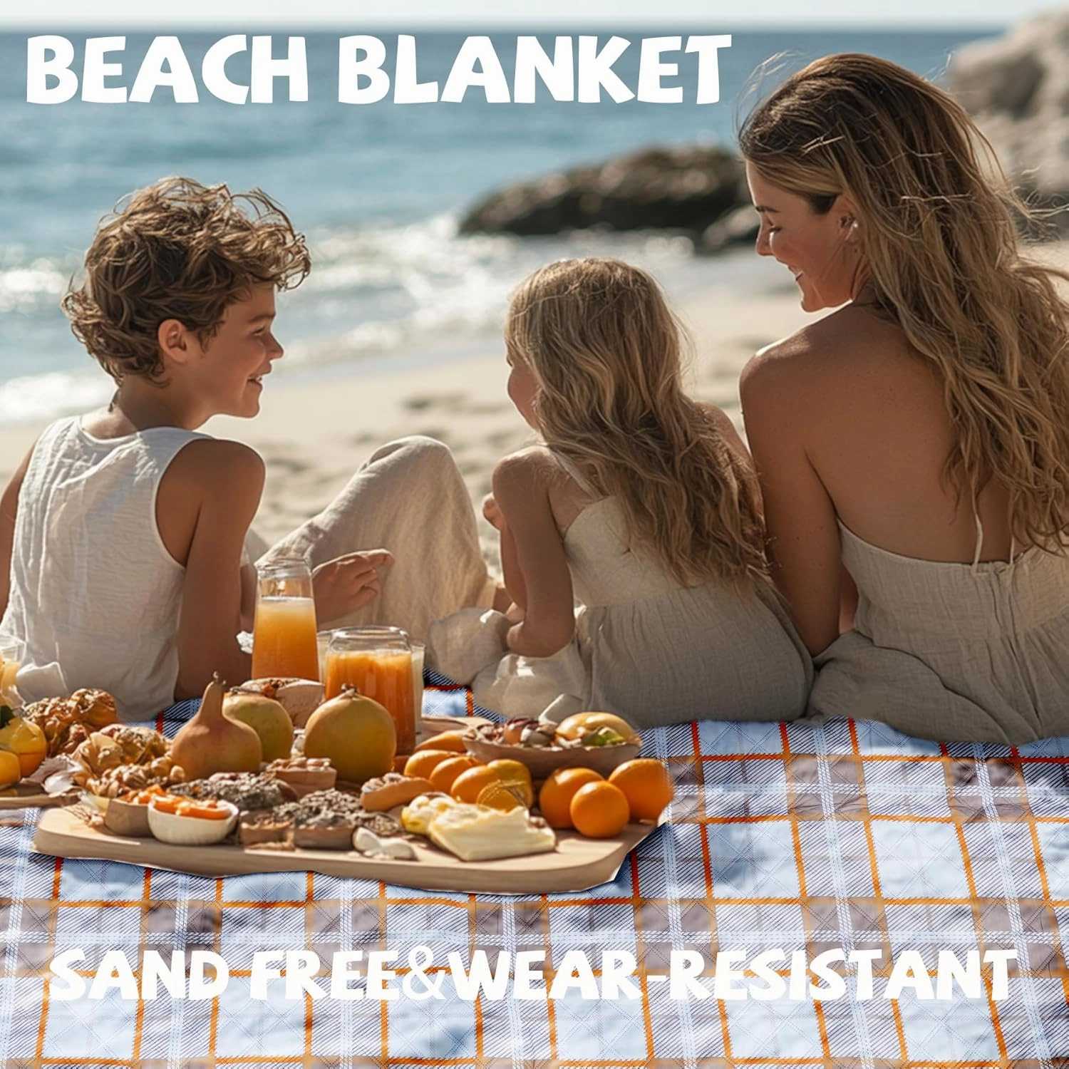 Extra Large Picnic Blankets Portable 80x80 Oversized Waterproof Sandproof Outdoor Beach Blanket Camping Grass Mat XXL Tent Music Festival Essential Road Trip Car Rv Accessories Pet Garden Must Have