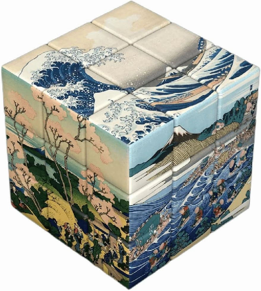 Famous Painting Theme Series Magic Cube, Celebrity Masterpiece Photo Transform Cube, Creative Gift, Toys (Ukiyo-e)