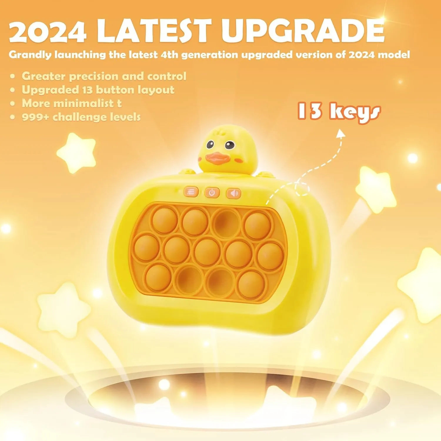 Fast Push Game | Light Up Fidget Toy | 2024 Upgraded Fast Push Game Pop Fidget Toys for Kids, Educational and Memory Growth | Speed Push Pop Game, Push Game Fidget Toy by AVBVCV(Duck)