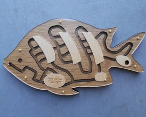 Feed The Fish Maze Puzzle - Unique Design Made in Our Florida Shop