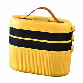 First Aid Storage Box with Rotating Handle for Various Uses, Yellow, as described
