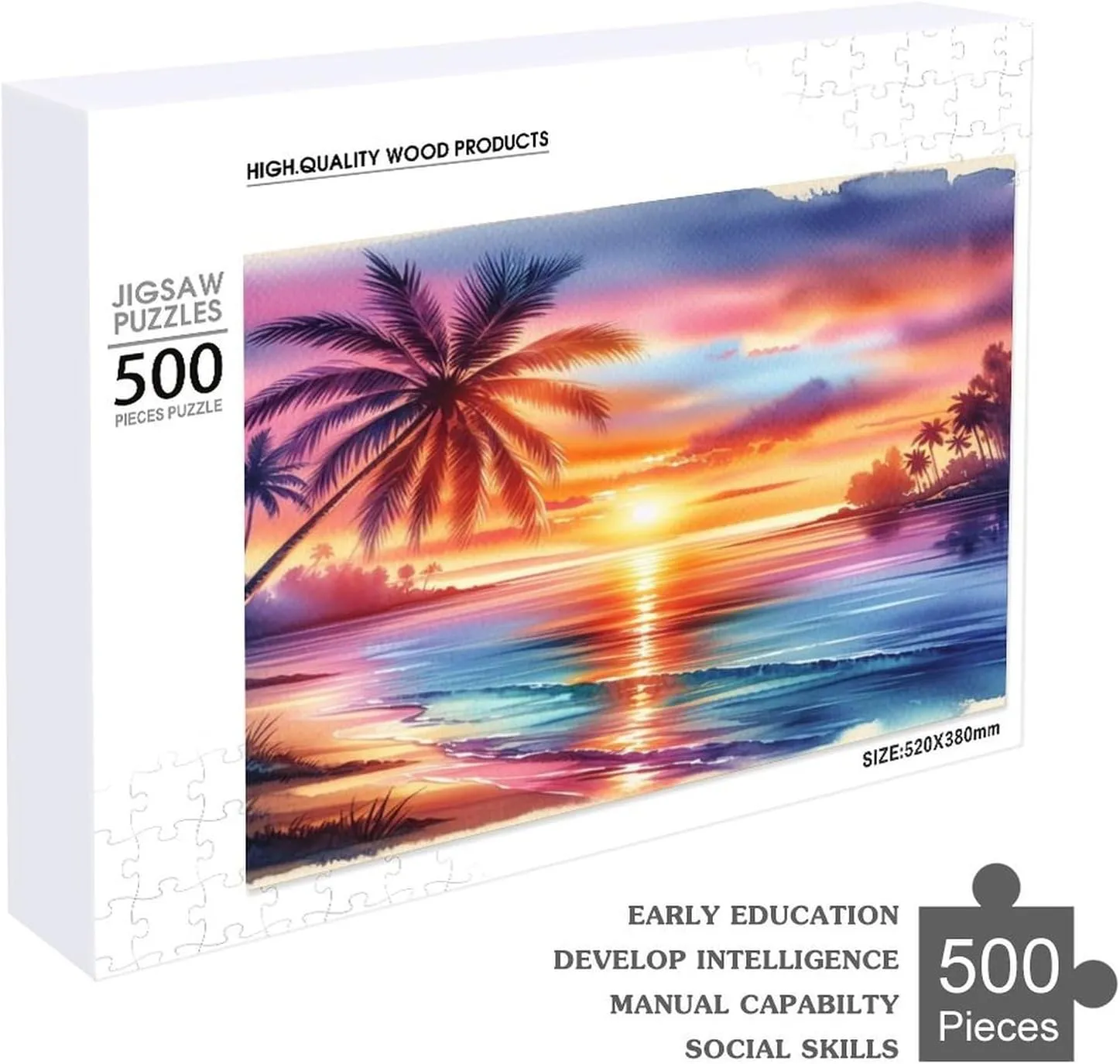 Fish Jigsaw Wooden Puzzle 500 Piece Anime Adults Fun Stress Relief Toy Education Game Toy Intellectual Game Home Decoration Challenge Educational 500pcs Gift for Women Men 20.5x15 Inch